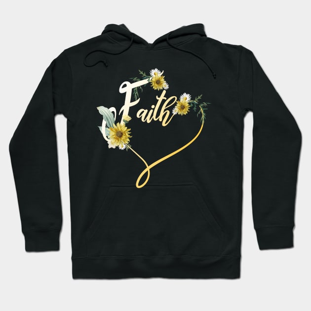 Daisy Sunflower Faith Heart Jesus Lover Gift Hoodie by Ohooha